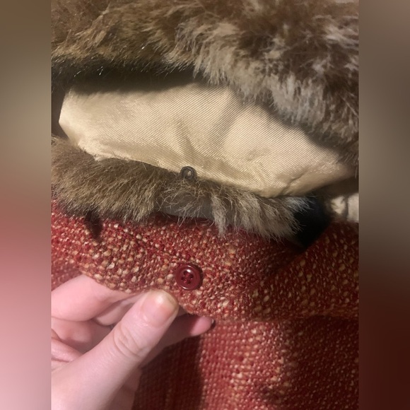 ZARA Womans coat sz 10 red detachable hood - Picture 3 of 6